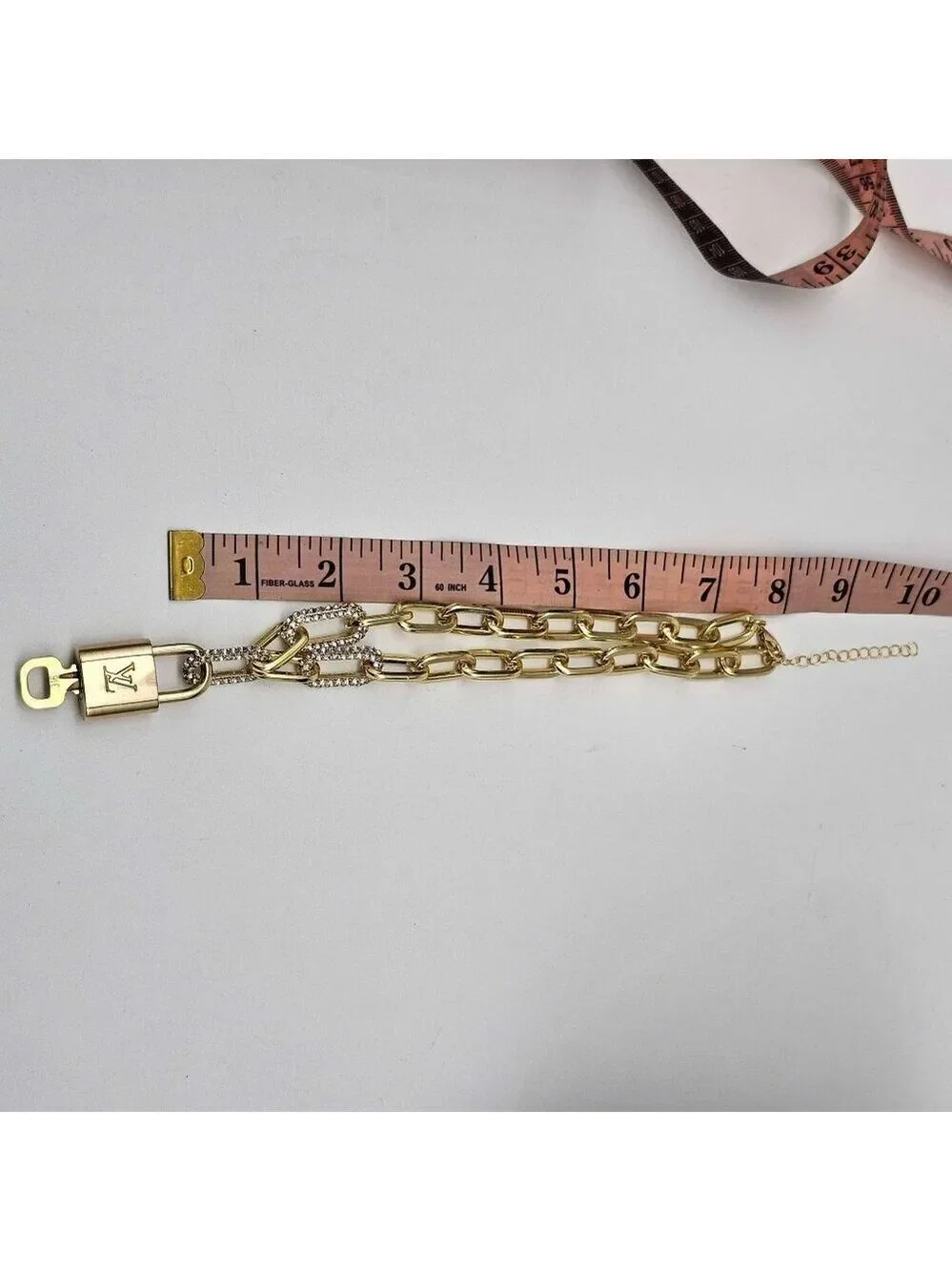 Authentic Louis Vuitton Lock & Key w/ Unbranded Gold Plated Gold Chain Necklace